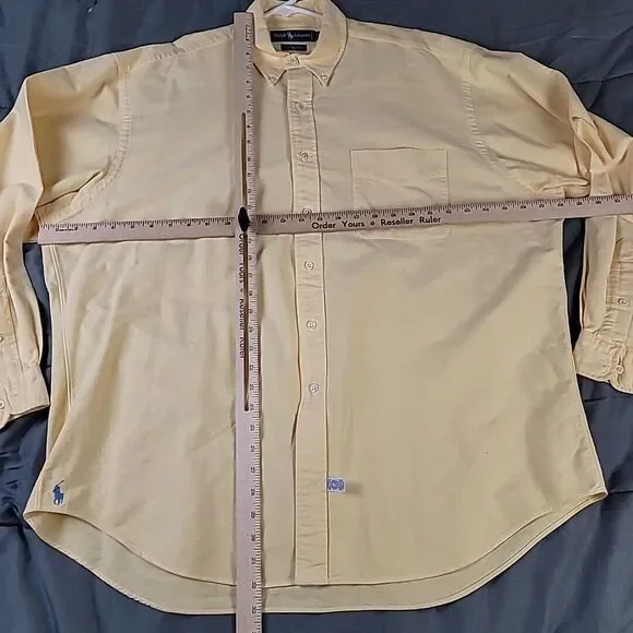 Ralph Lauren The Big Oxford Longsleeve Button-Up Shirt Blue Logo Mens Large Flaw - Picture 7 of 12